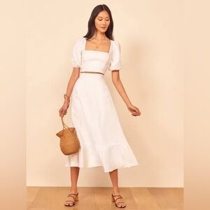Reformation Yucca Top & Skirt Set (White)